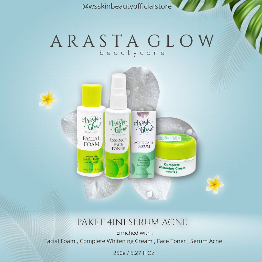 ARASTA GLOW PLUS SERUM ACNE PAKET WAJAH ARASTA /ARASTA GLOW ORIGINAL BPOM/