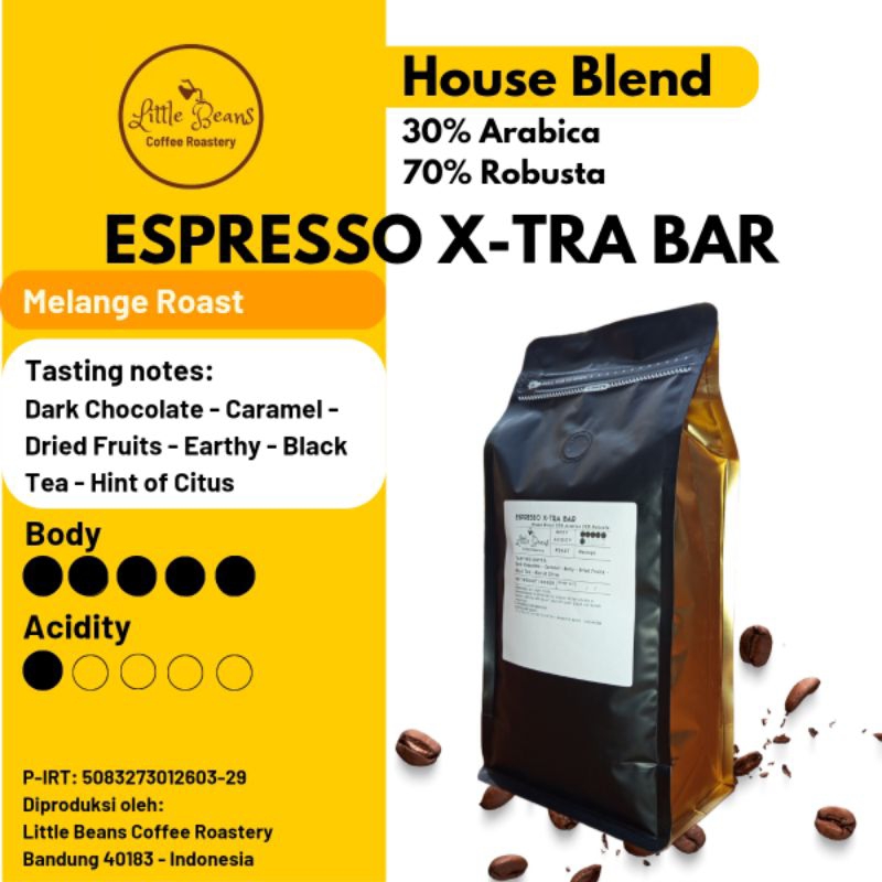 

Kopi House Blend Espresso X-tra Bar 30:70 1kg/500gr/250gr Biji/Bubuk