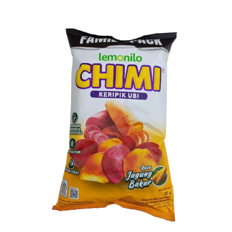 

Lemonilo CHIMI Keripik Ubi Jagung Bakar Family Pack 85g - Keripik Ubi No MSG / Snack Keluarga / Chips Sehat / Cemilan Sehat / Kripik Ubi Sehat / Bebas Gluten / Cemilan Diet / Keripik Ubi Sehat / Gluten Free / Keripik Bebas Gluten / Snack Jumbo