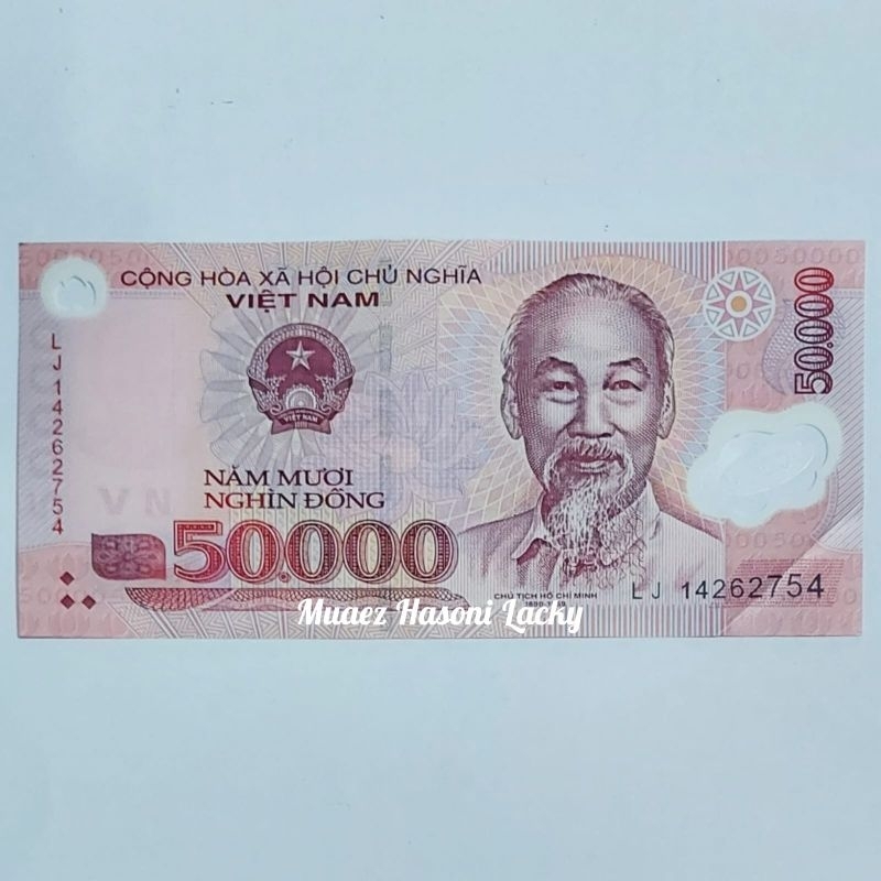 Uang Asing Vietnam Dong Pecahan 50000 Dong Polymer