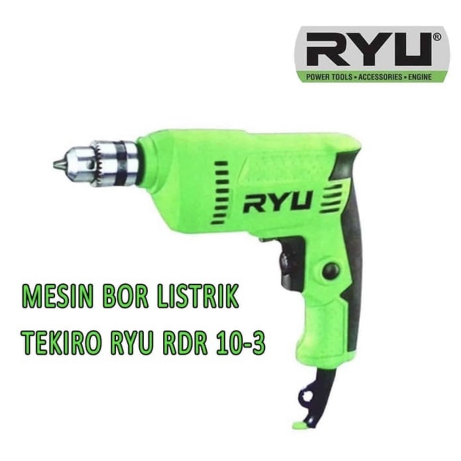 RYU MESIN BOR TANGAN RDR 10-3 RE BOLAK BALIK/BOR LISTRIK 10MM BESI