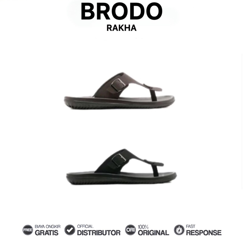 Brodo Rakha Sandal Pria Kulit Casual Harian Nyaman Unisex Fashion Stylish Original 100%