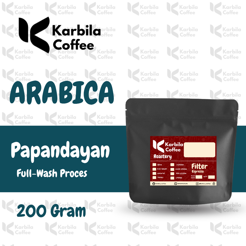 

KOPI ARABIKA 100% Garut Papandayan (biji/bubuk) Full Wash Process 200GR
