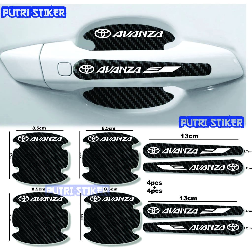 [TERLARIS] Sticker stiker pelindung handle pintu mobil toyota avanza Sticker karbon 3d pelindung gag