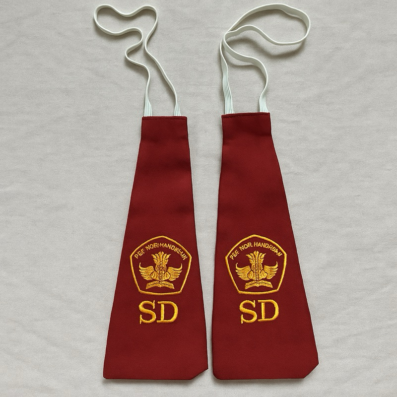 Dasi SD Bordir Logo Tut Wuri | Dasi Sekolah Anak Tali Karet Murah | Dasi SD SMP Custom Logo