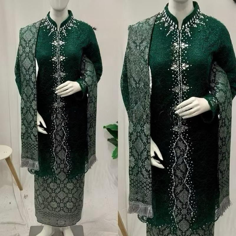 YZ4 FREE HIJAB set kebaya brukat payet Yura/kebaya modern/kebaya ibu besan/kebaya kondangan/kebaya