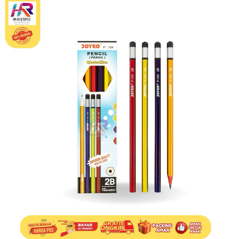 

Pensil Joyko P-104 2B Metallic – Isi 12 Pcs