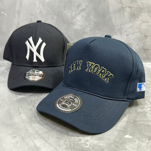Baseball Cap Bordir New York | Topi Bisbol Cowok Keren NY Bahan Rafel Premium