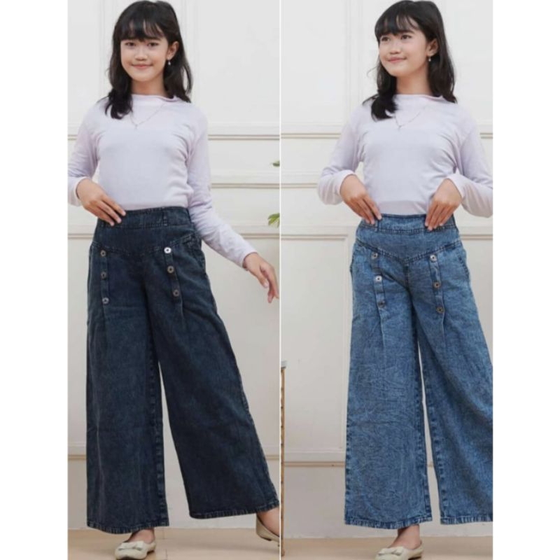 Celana Kulot Jeans Anak-Anak usia 10-12 Tahun / Jeans Anak Perempuan Kekinian