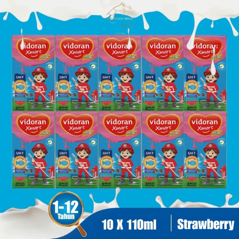 

Vidoran Xmart UHT 110ml Rasa Stroberi (10Pcs)