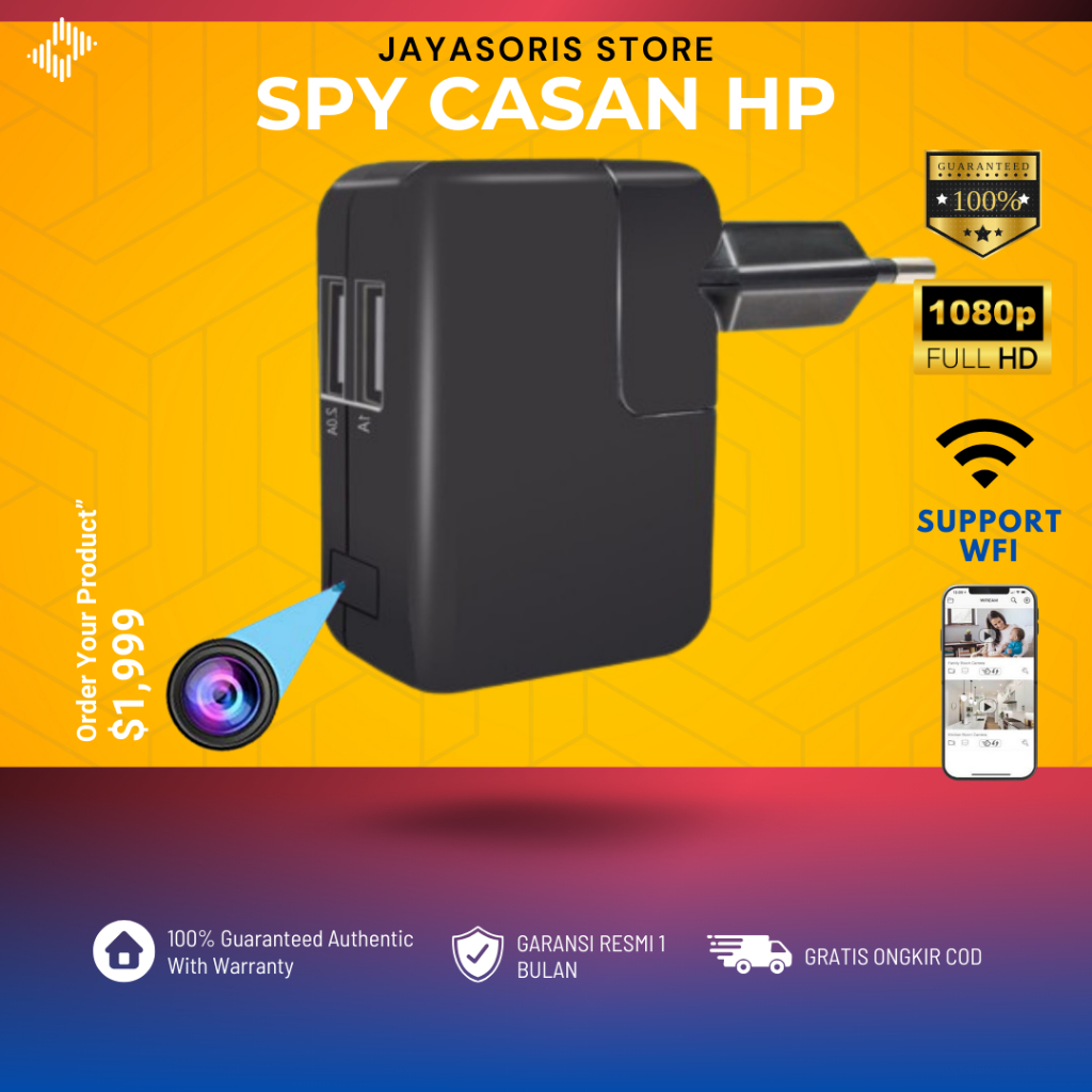 Kamera Mini Tersembunyi Tanpa Kabel Camera Mini Tersembunyi Jarak Jauh SPY Cam Charger Pengintai Hid