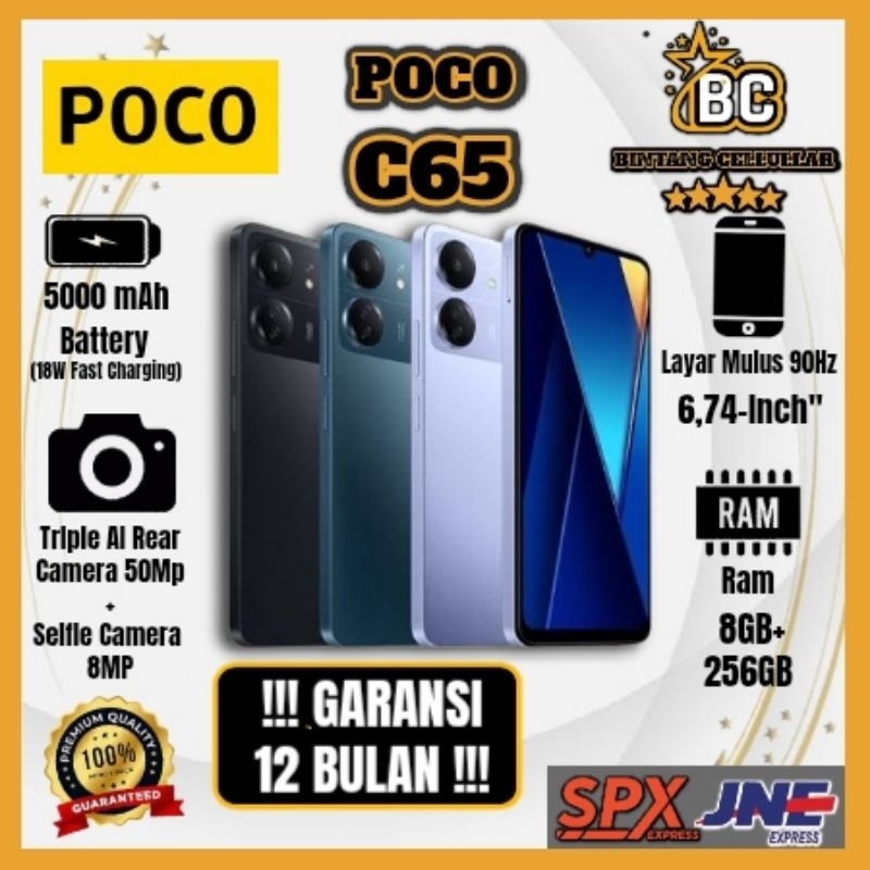 AIG [PROMO] HP POCO C65 Ram 6+128GB & 8+256GB Camera Dual 50MP + Display 6,74inches + Chipset Helio