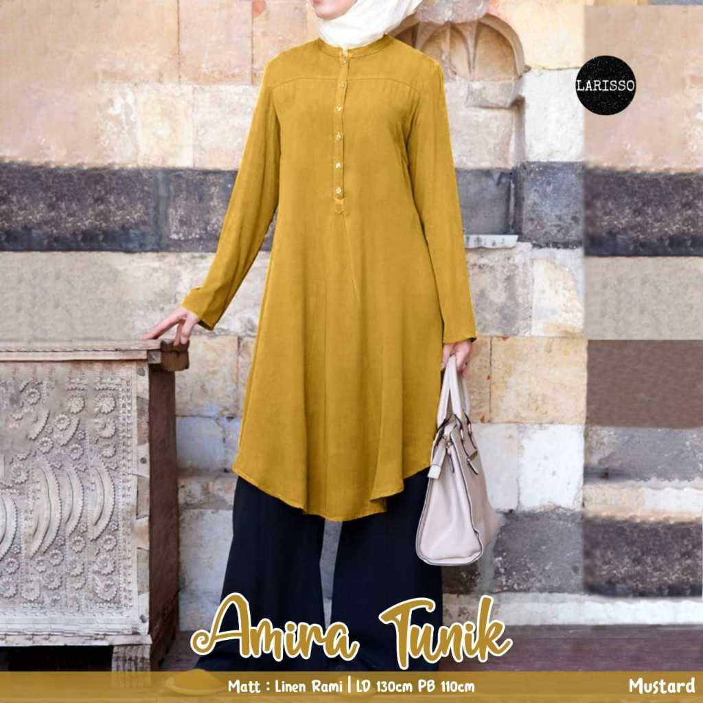 Tunik dress busui kancing atas ld 130 cm / Amira tunik
