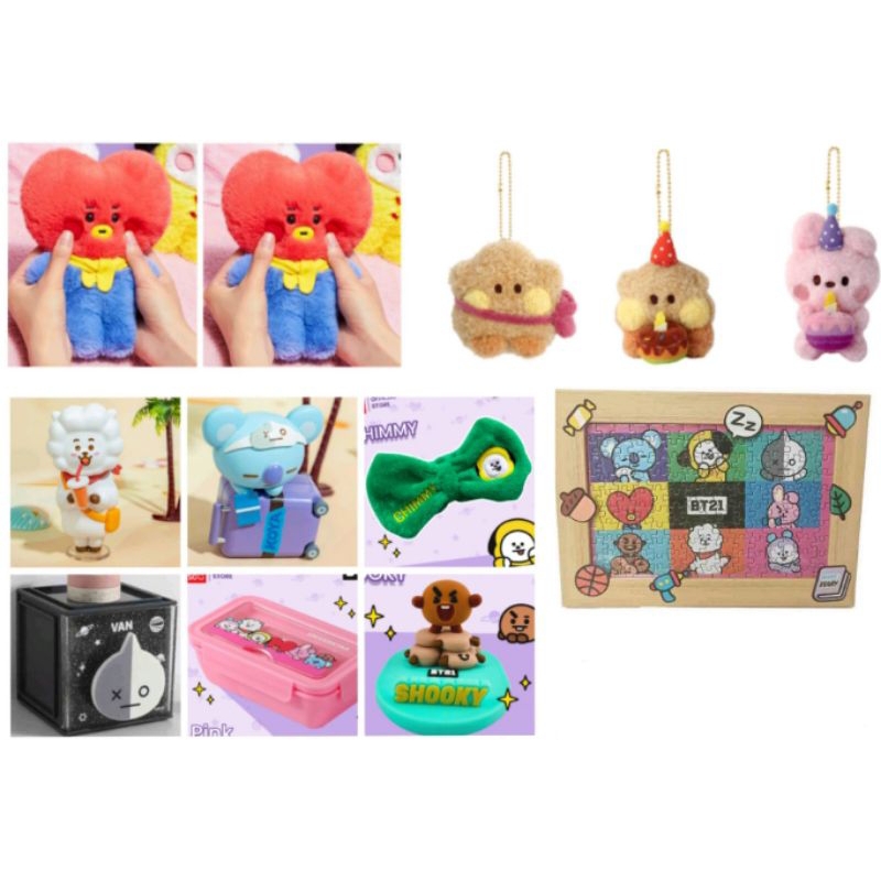 BT21 Official keyring keychain doll miniso puzzle stand holder