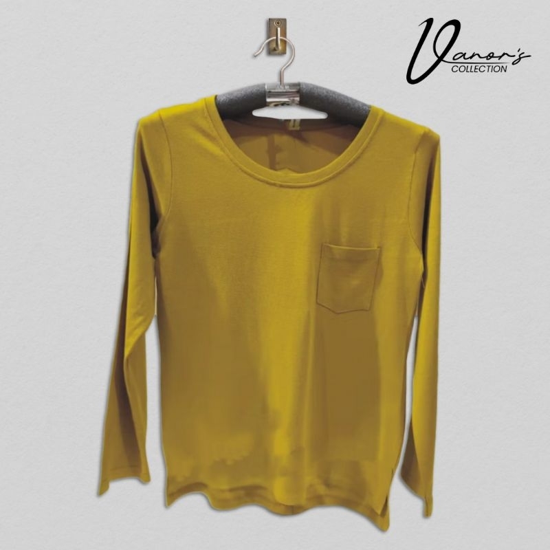 kaos wanita lengan panjang premium // kaos wanita grosir lengan panjang O-neck