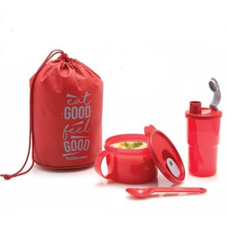 Lunch Set Tupperware Red Blush