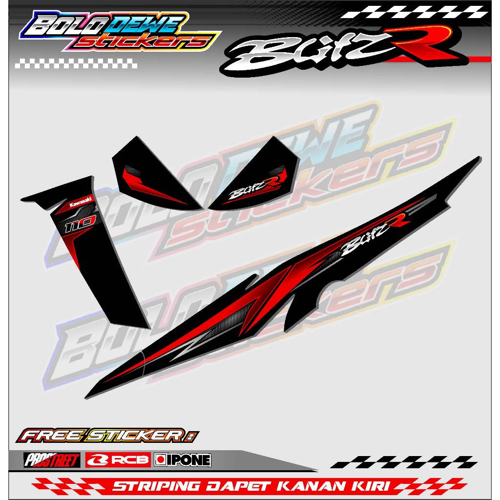 STRIPING VARIASI KAWASAKI BLITZ R/ STICKER LIST MOTOR KAWASAKI BLITZ R
