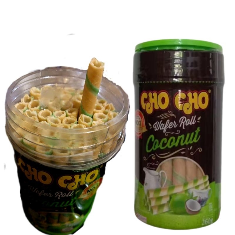 

Wafer Stick Rolls Coconut Cho Cho 260gr Astor Cream Kelapa Dolpin