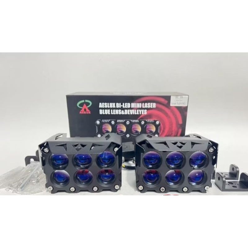 SQL 6 MATA AESLUX BL 70 | LAMPU SOROT MINI LASER GUN SQL 6 MATA AESLUX BL 70 BLUE LENS ...