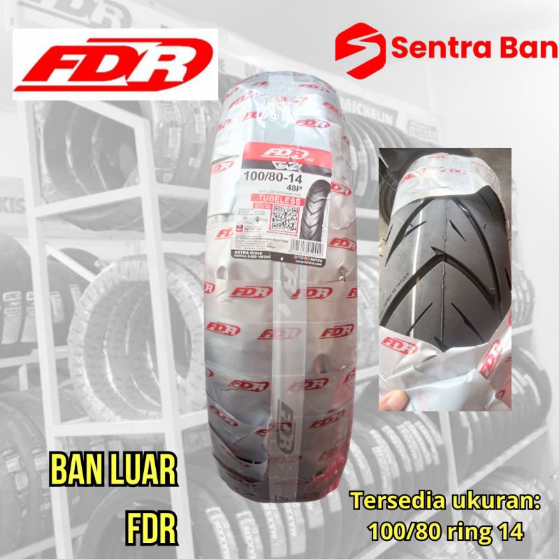 Ban luar ring 14 fdr genzi 100/80 tubeless