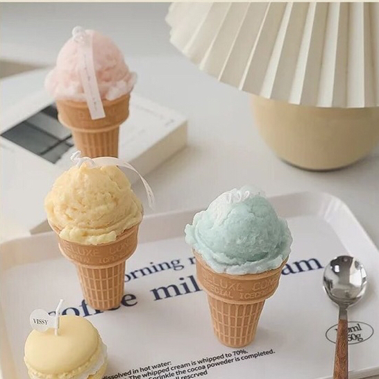Ice Cream Cone Candle | Ice Cream Scoop Candle | Lilin Dekorasi Bentuk Ice Cream