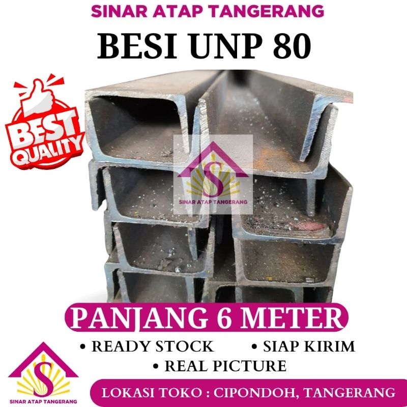 Besi Kanal U / Besi Unp 80 Panjang 6 Meter