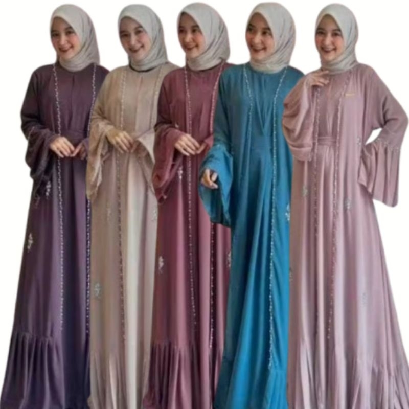 Gamis Kondangan Abaya Nazira Busana Muslim Wanita Size XL-XXL