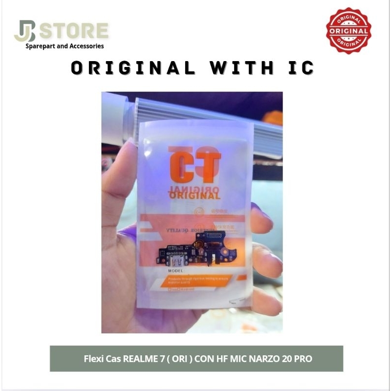 Flexibel Charger Papan Cas Realme 7 ( ORI ) CON HF MIC NARZO 20 Pro Original With IC