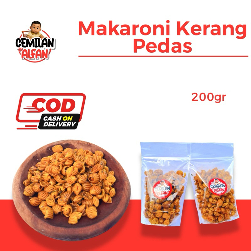 

[CEMILAN BY ALFAN]Makaroni Kerang Pedas 200gr/Cemilan Makanan ringan