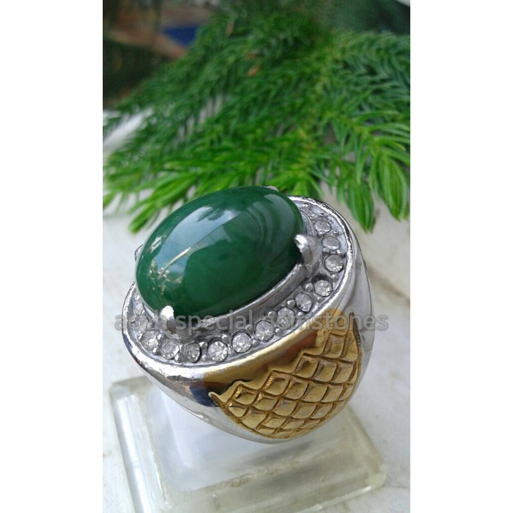 cincin batu giok hijau nephrite jade SUPER IJO FULL asli aceh