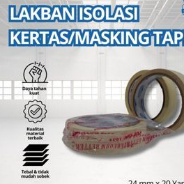 

Lakban Isolasi Kertas / Masking Tape 24 mm x 20 yard Greyhound original