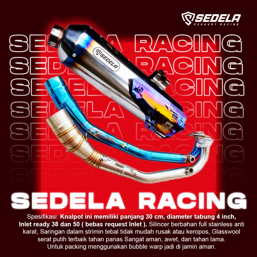 Knalpot Standar Racing SEDELA Original Type Z1 Vario PCX Aerox Nmax Beat Scoopy Mio