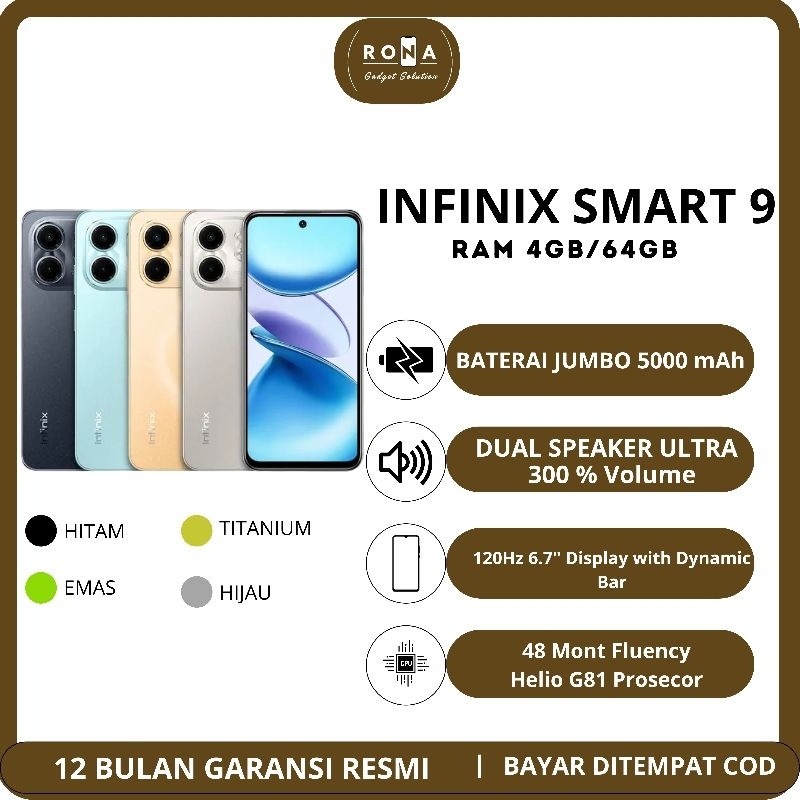INFINIX SMART 9 RAM 8GB/64GB JUMBO BATERAI 5000mAh