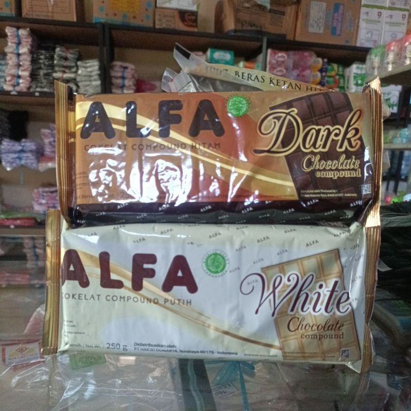 

Coklat Compound Alfa Hitam/Putih 250 Gram