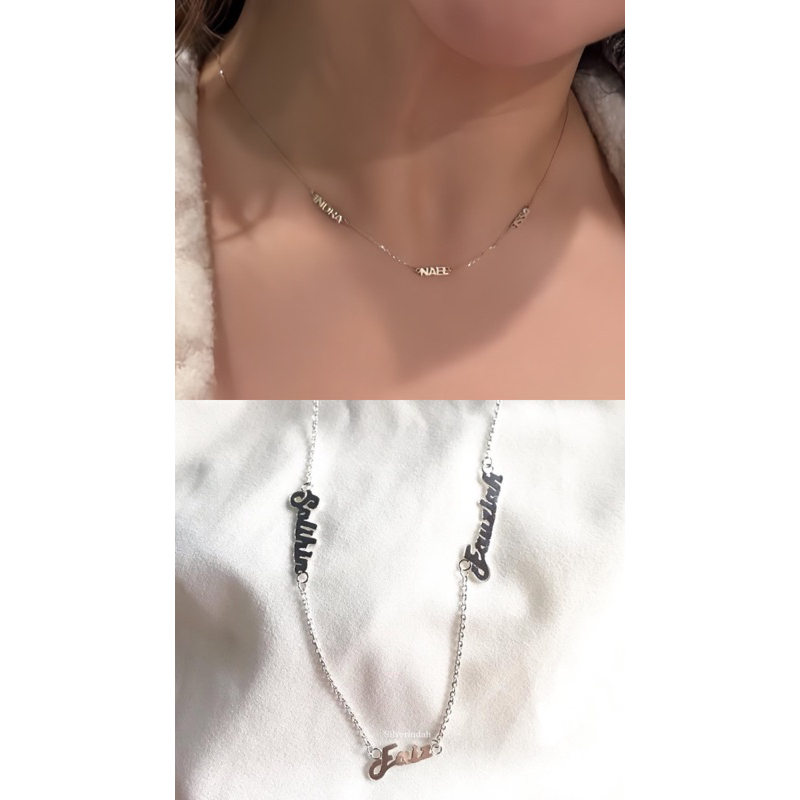 kalung nama nikita willy / Kalung tiga nama / perak murni / silverindah / custom made