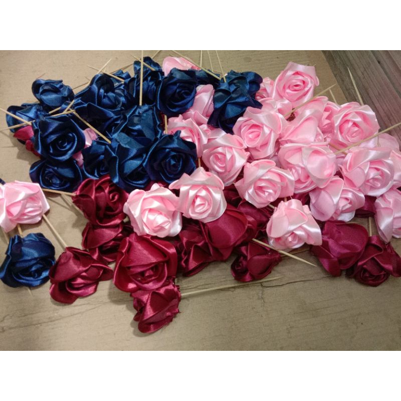 bunga untuk buket,bunga pita satin,bisa request warna