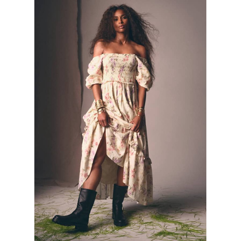 LOVESHACKFANCY x GAP - Puffed Sleeves Maxi Dress With Smocked Size XXS