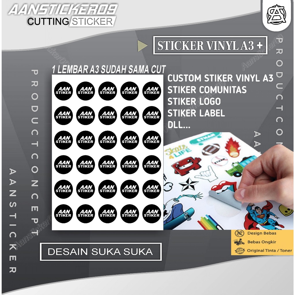 

Jasa Cetak Stiker Print A3 Stiker Sudah Di Cutt Dan Di Laminasi Anti Air