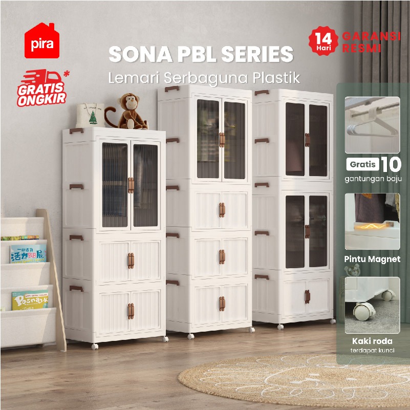 PIRA -  SONA PBL SERIES Lemari Pakaian Plastik / Lemari Baju / Lemari Plastik / Rak Plastik