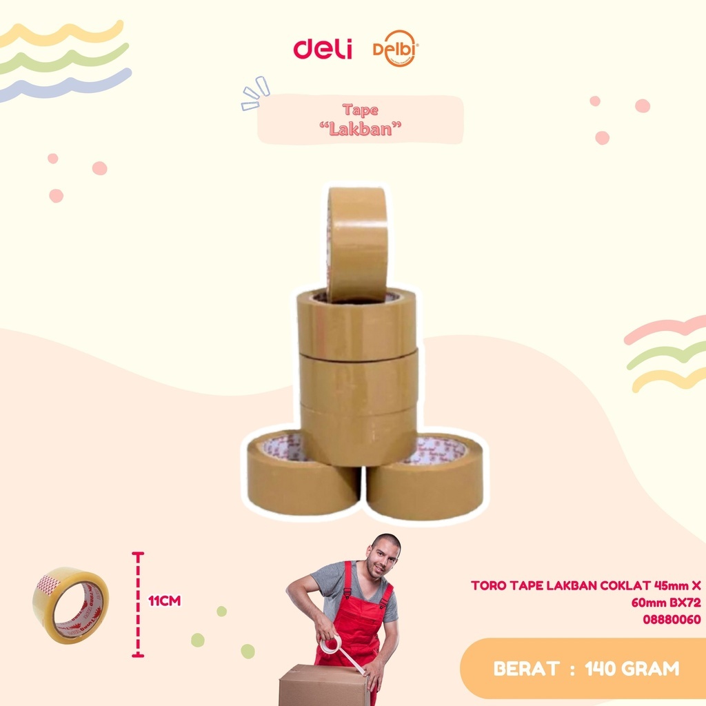 

TORO TAPE LAKBAN COKLAT 45mm X 60mm BX72