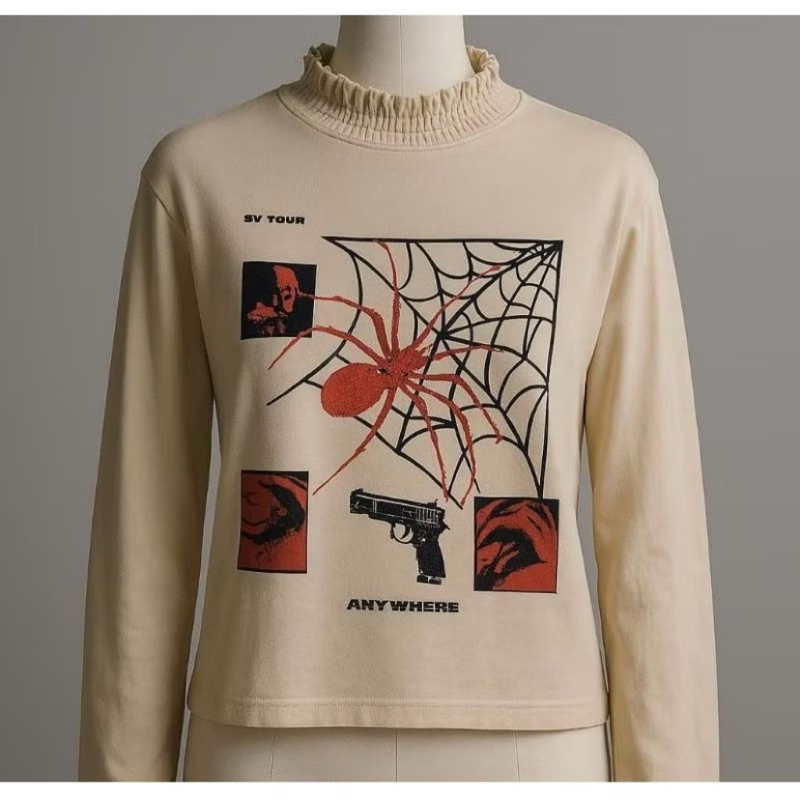 Preloved Baju Crop Spider