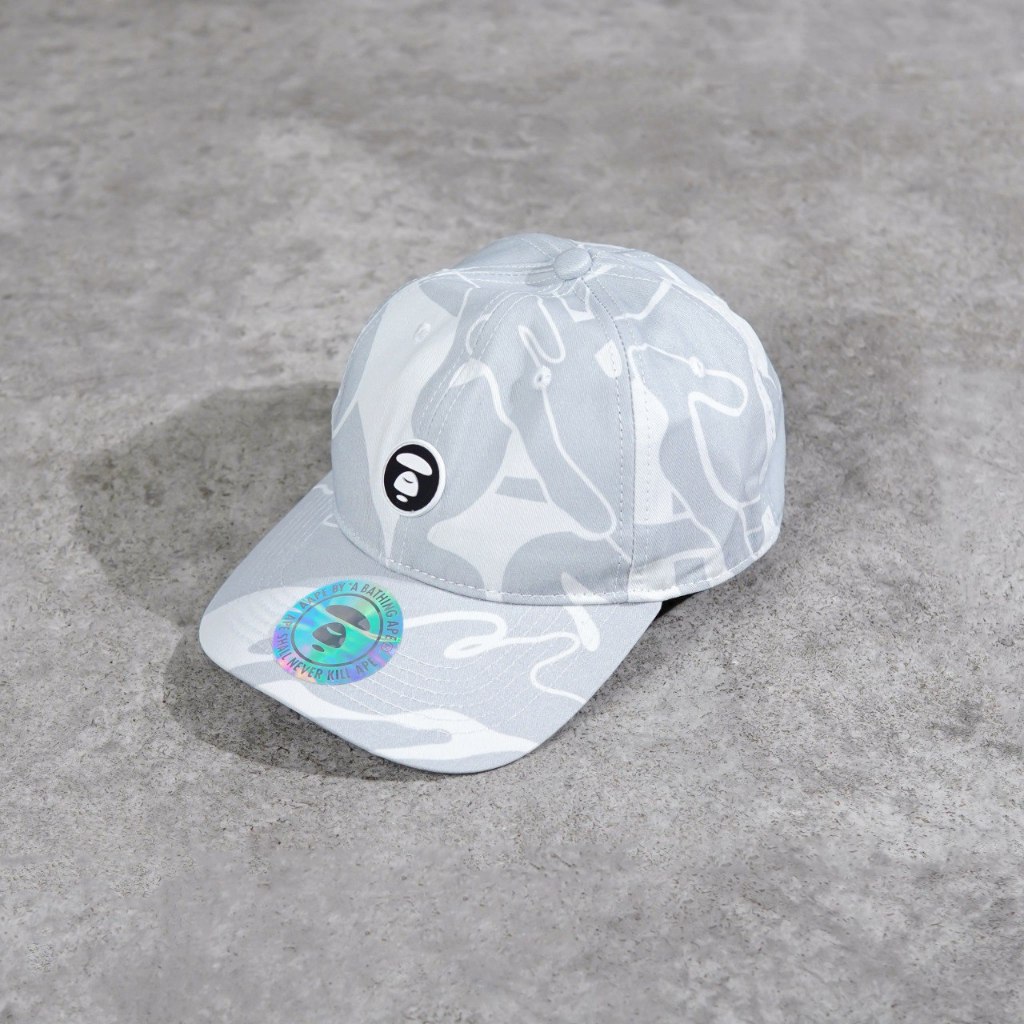 Topi AAPE HEAD PATCH CAMO WHITE GREY CAP 100% ORIGINAL