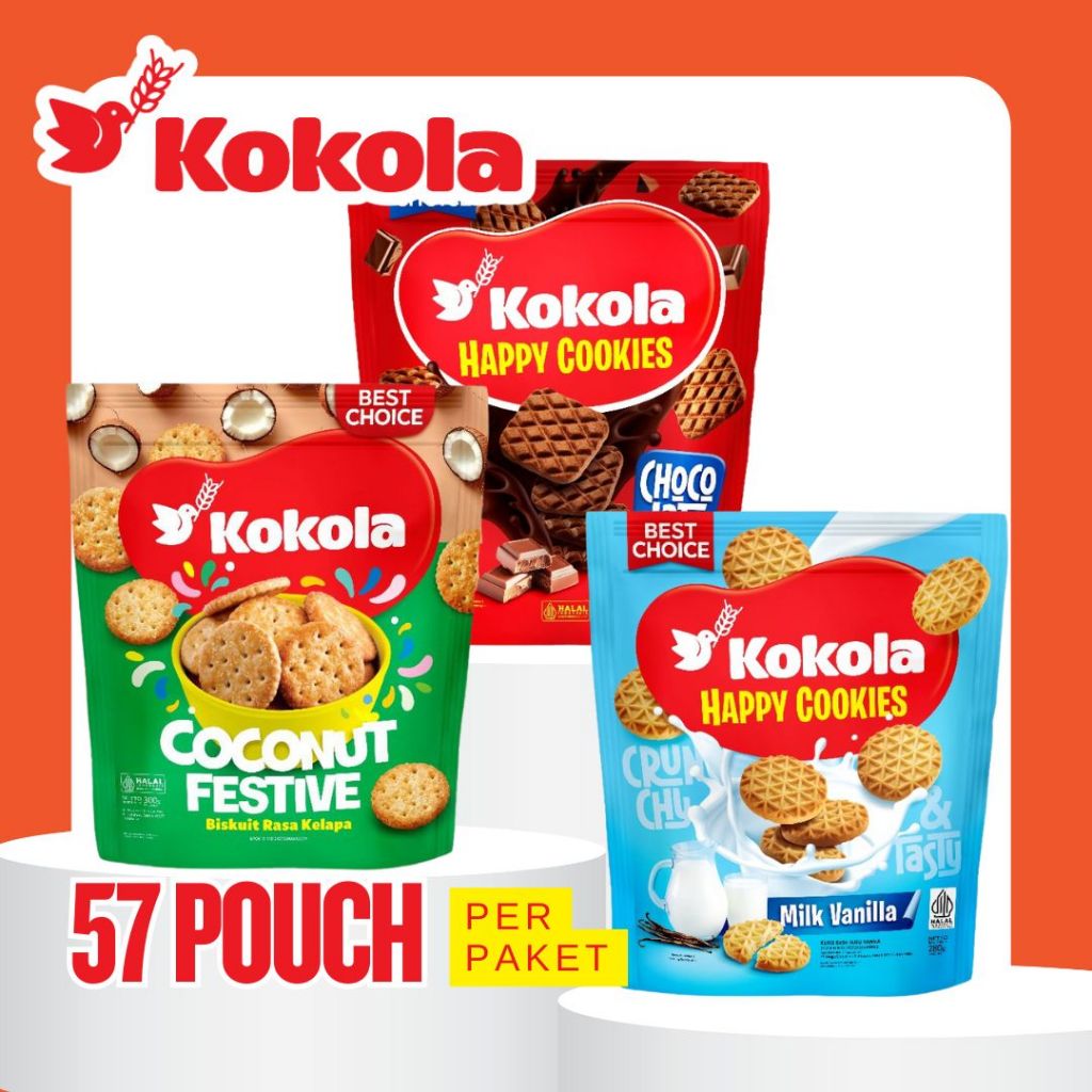 

Biskuit Kokola Pouch ISI 57 - Cemilan Kukis Manis