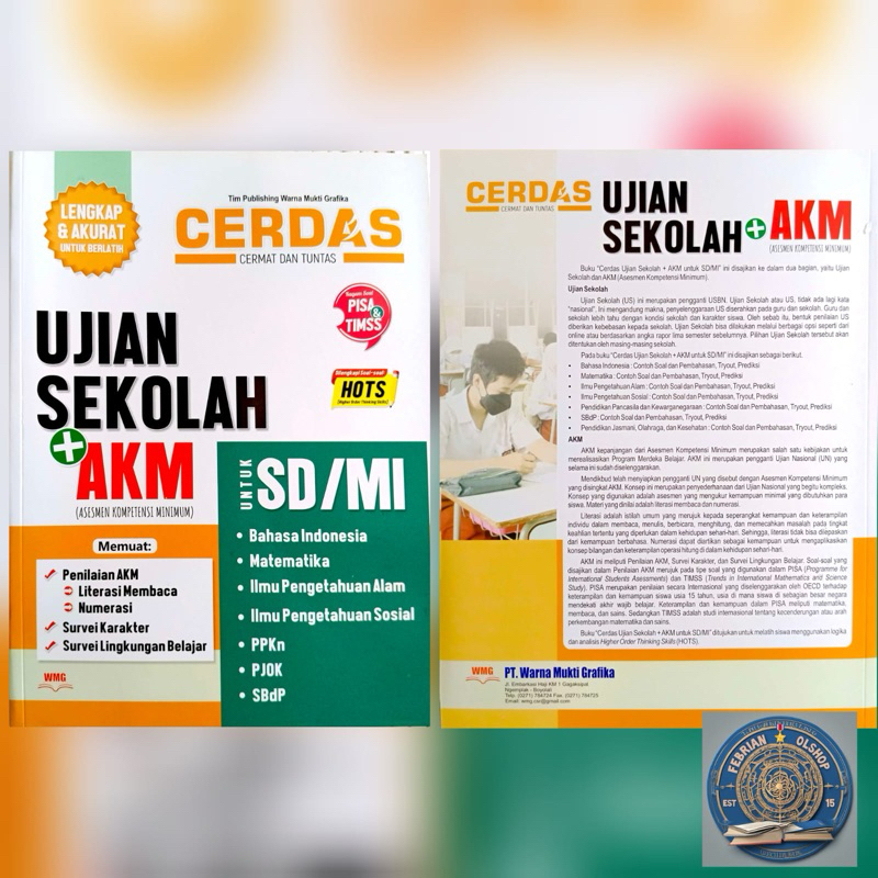 CERDAS UJIAN SEKOLAH + AKM UNTUK SD/MI WARNA MUKTI GRAFIKA