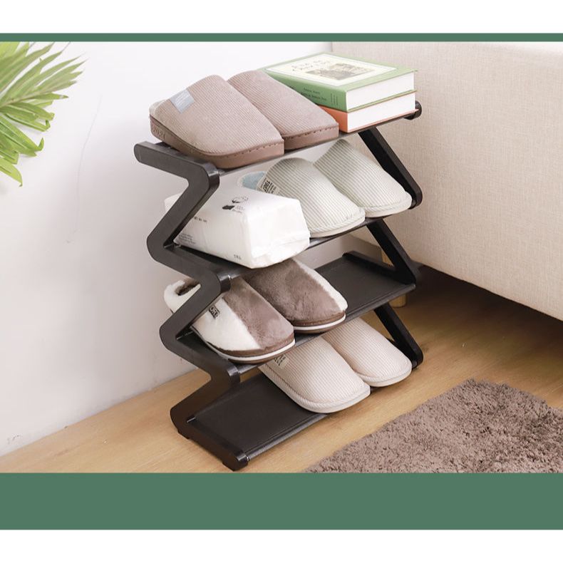 Rak Sepatu Zigzag Rak Sepatu Susun Rak Sepatu Plastik Rak Susun Serbaguna 3 Tingkat