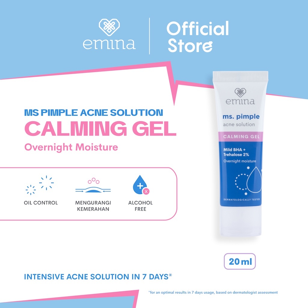 Emina Ms. Pimple Acne Solution Calming Gel Overnight Moisture | Krim Malam