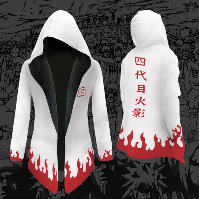 Jaket Jubah Outer Minato Namikaze Anime Manga Naruto Shippuden Wibu Otaku Konoha Cosplay Ninja Hokag