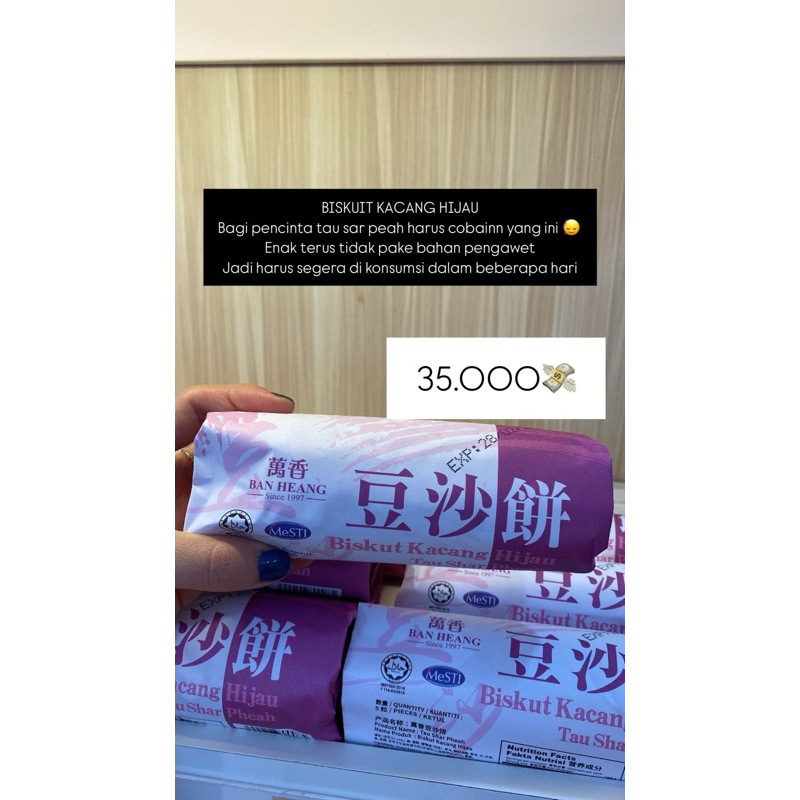 

Open PO Ban Heang Biscuit Kacang Hijau (Ready 25 Juni 2025)