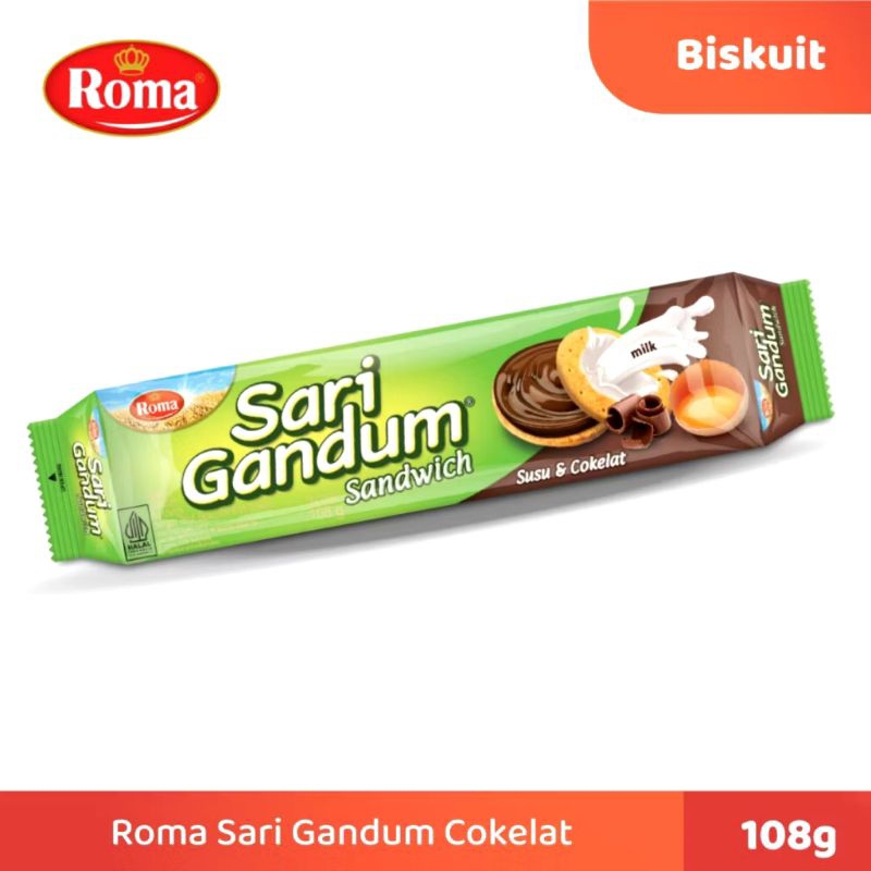 

Roma Sari Gandum Susu & Cokelat 108g