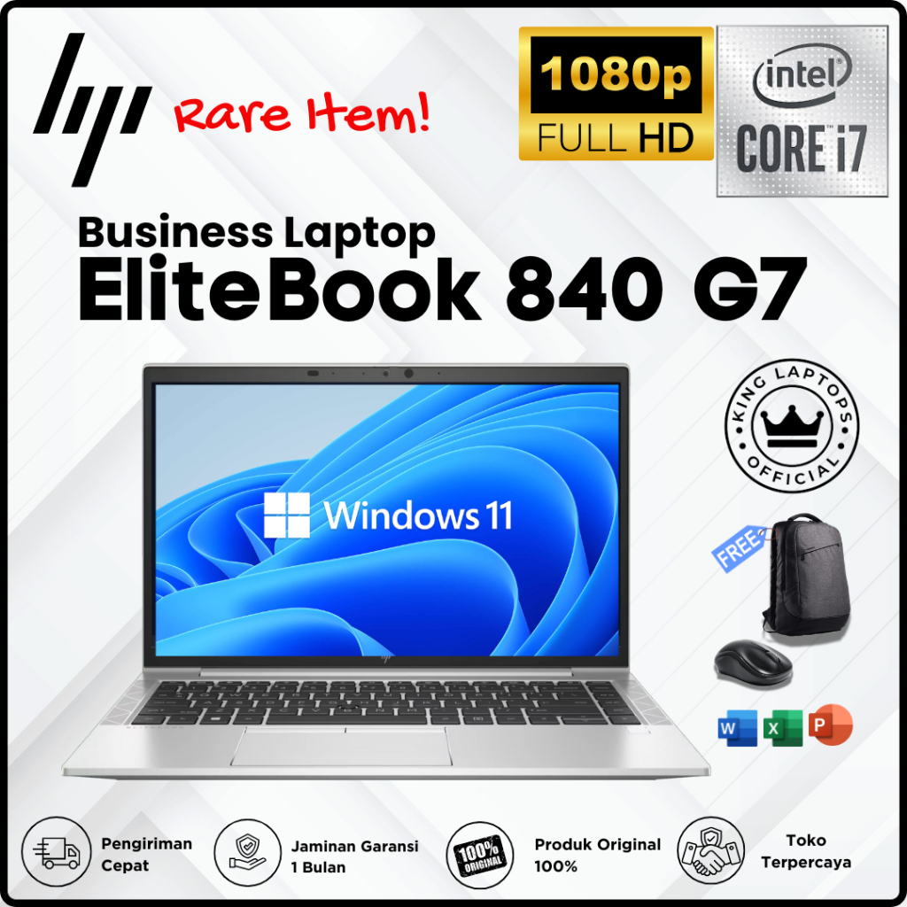HP EliteBook 840 G7 Core i7 Gen-10 RAM 16GB SSD 1TB Mulus Termurah